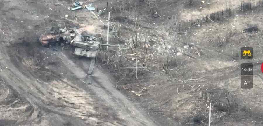 Penghancuran Tank Abrams Oleh drone FPV “Ghoul” Rusia